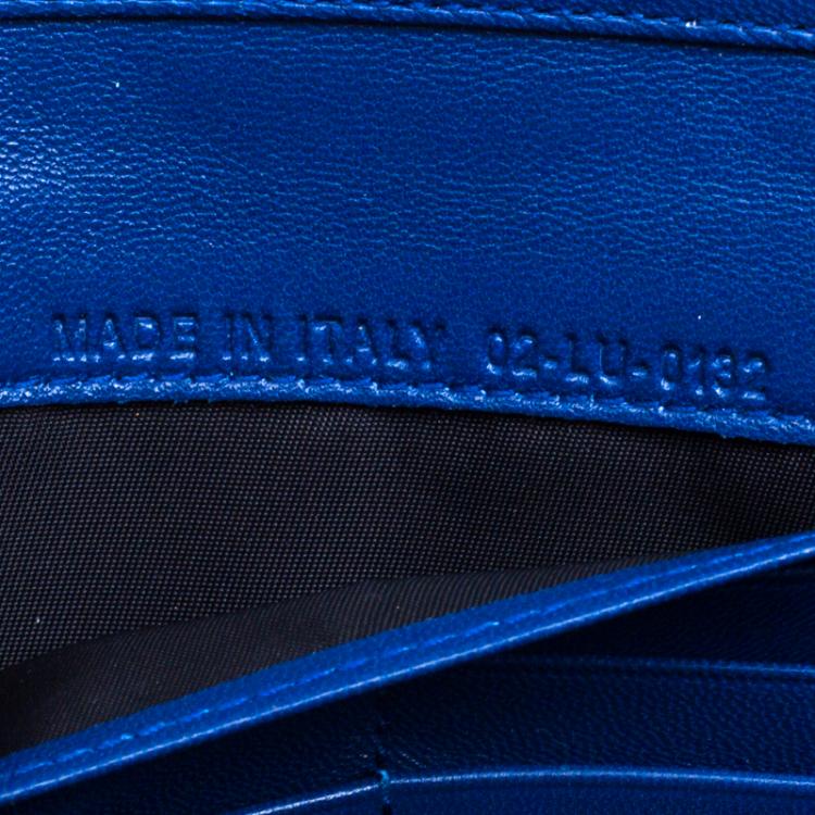 Pre Owned Dior Blue Cannage Leather Wallet on Chain