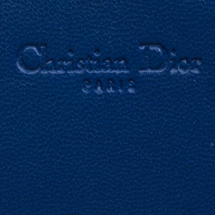 Pre Owned Dior Blue Cannage Leather Wallet on Chain