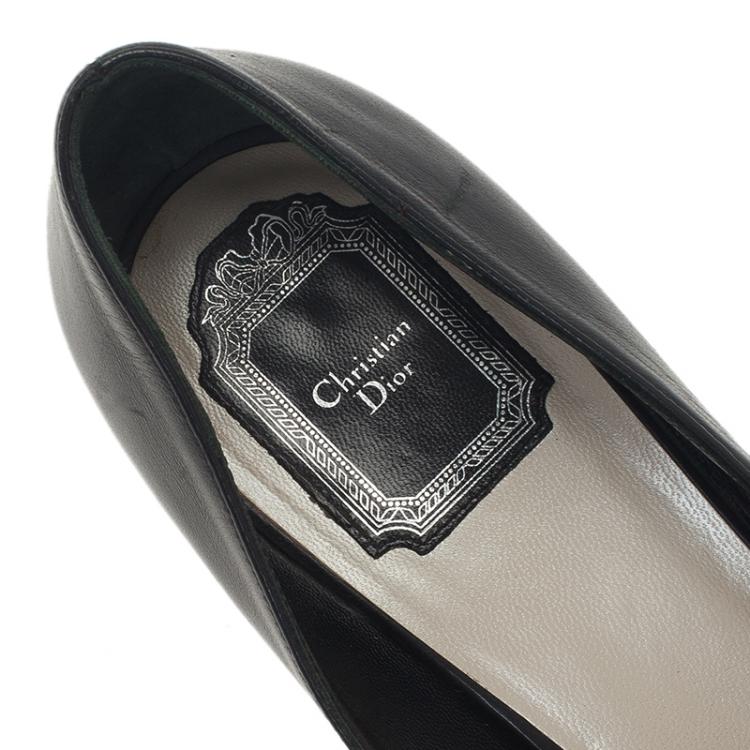 Pre Owned Dior Black Leather Braided Bow Detail Pumps Size 41