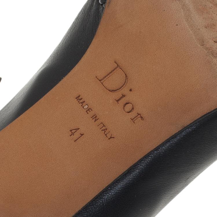 Pre Owned Dior Black Leather Braided Bow Detail Pumps Size 41
