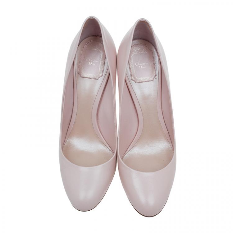 Pre Owned Dior Blush Pink Leather Sublime Pumps Size 39.5