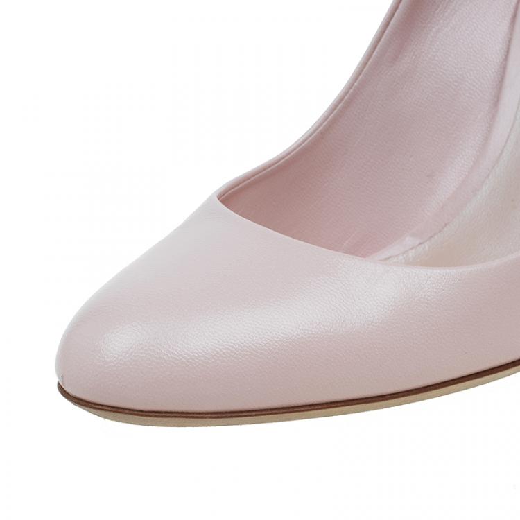 Pre Owned Dior Blush Pink Leather Sublime Pumps Size 39.5