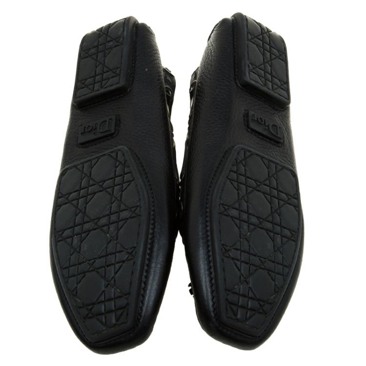 Pre Owned Dior Black Leather Tassel Detail Loafers Size 38