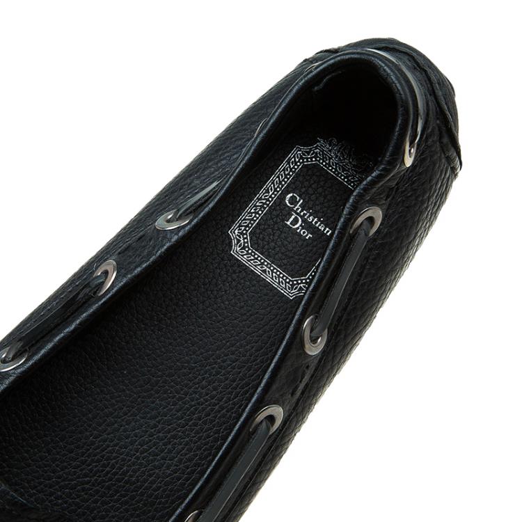 Pre Owned Dior Black Leather Tassel Detail Loafers Size 38