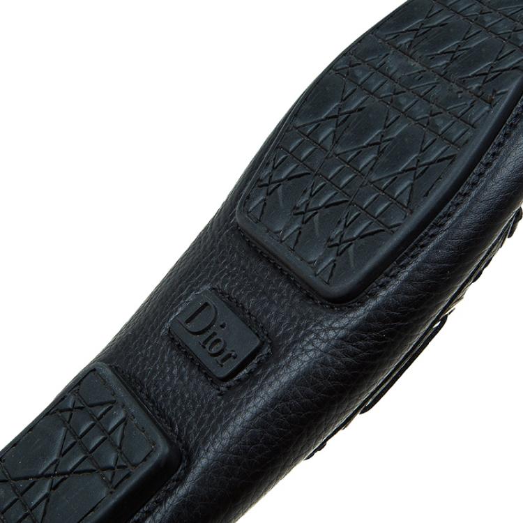 Pre Owned Dior Black Leather Tassel Detail Loafers Size 38