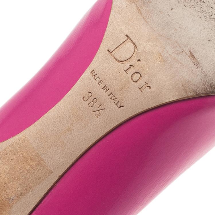 Pre Owned Dior Pink Leather Pointed Toe Pumps Size 38.5