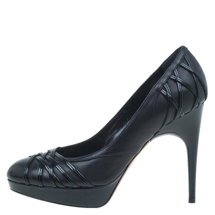 Pre Owned Dior Black Leather Karenine Strappy Pumps Size 36