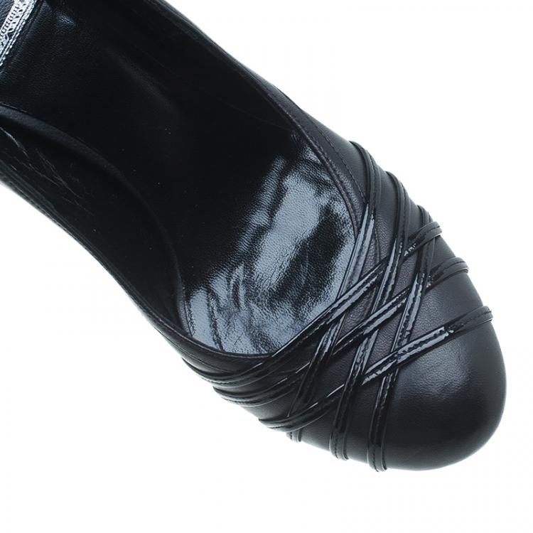 Pre Owned Dior Black Leather Karenine Strappy Pumps Size 36