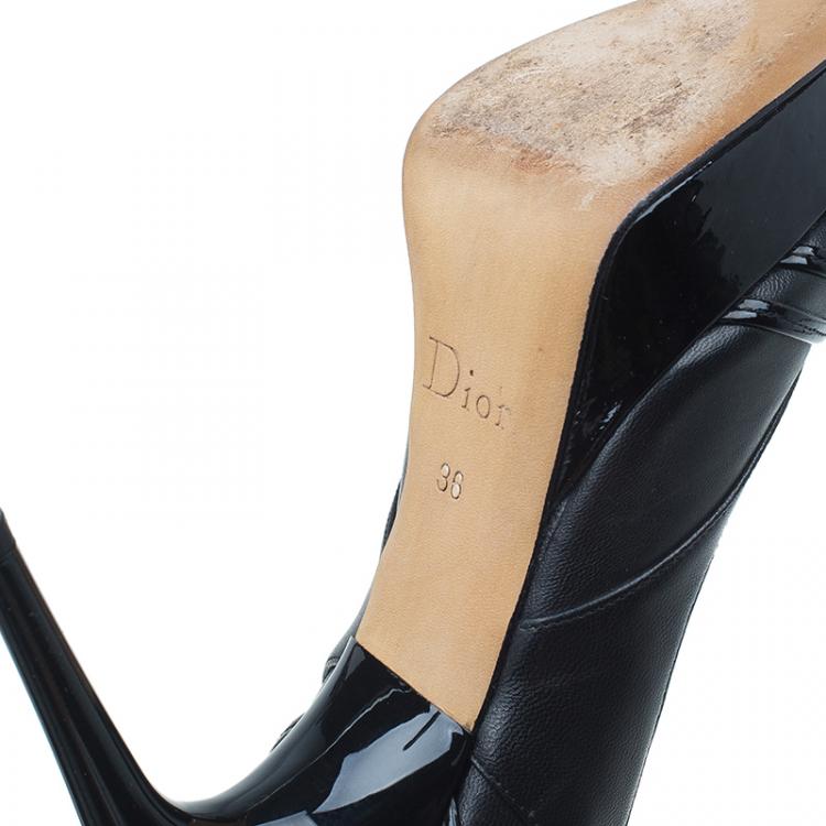 Pre Owned Dior Black Leather Karenine Strappy Pumps Size 36