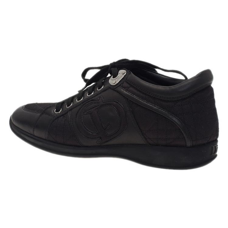 Pre Owned Dior Black Canvas and Leather Sneakers Size 38