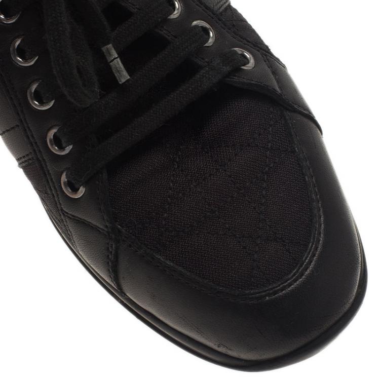 Pre Owned Dior Black Canvas and Leather Sneakers Size 38