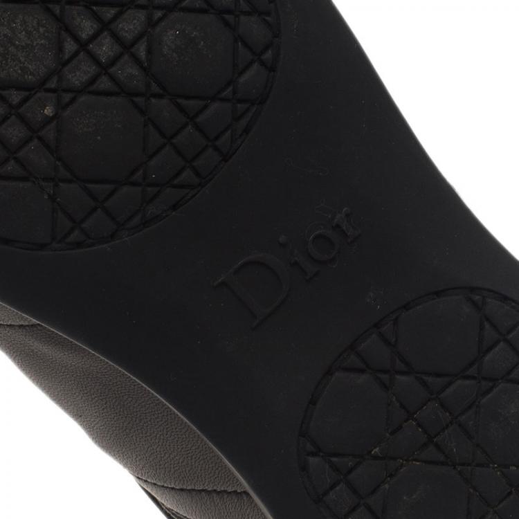 Pre Owned Dior Black Canvas and Leather Sneakers Size 38