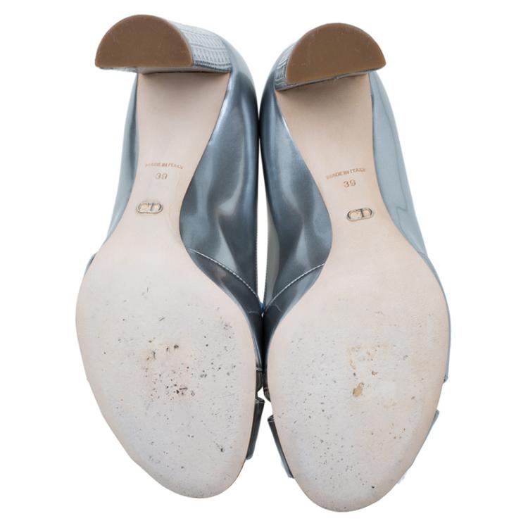 dior heels silver