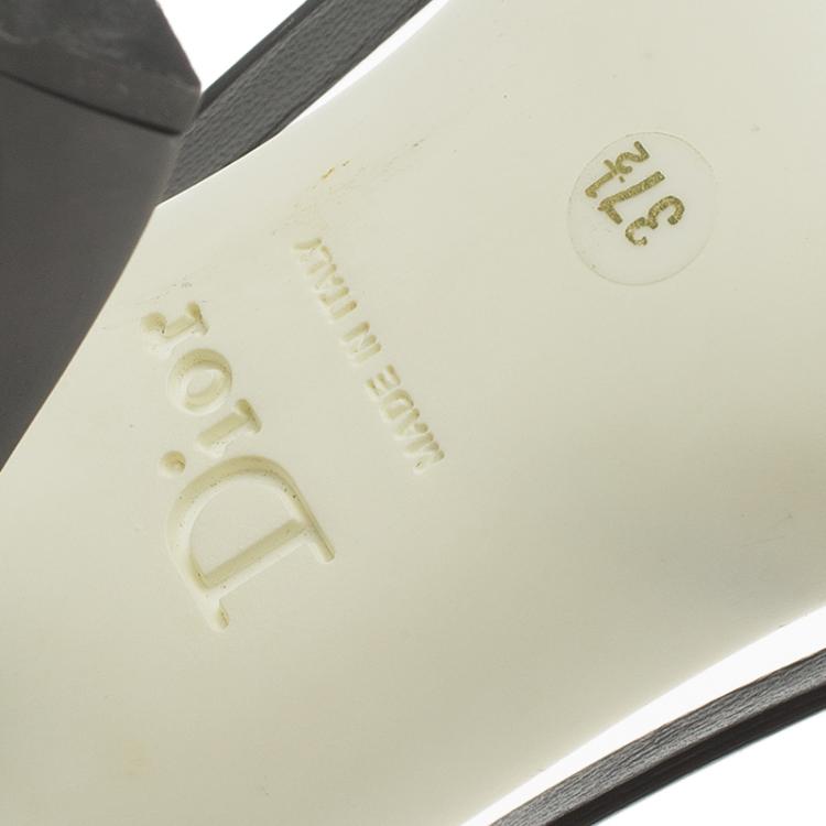 Pre Owned Dior Black Patent Cutout Pointed Toe Pumps Size 37.5