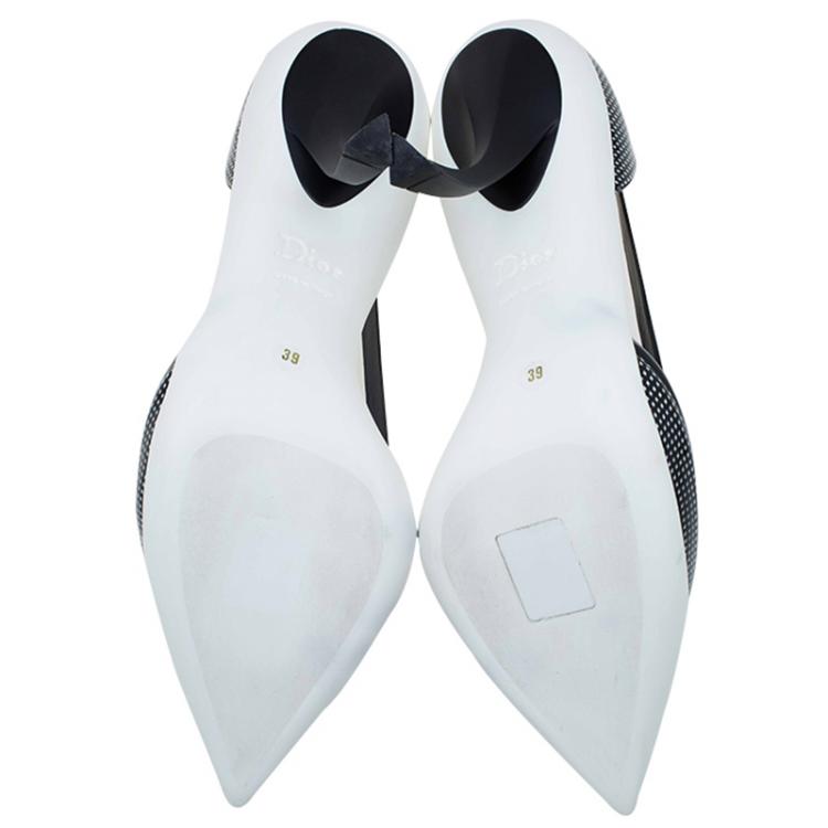 Pre Owned Dior Black Patent Cutout Pointed Toe Pumps Size 39