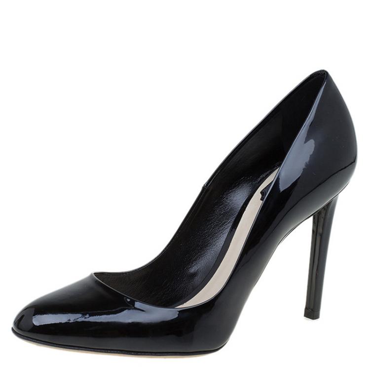 Pre Owned Dior Black Patent Sublime Pumps Size 38.5
