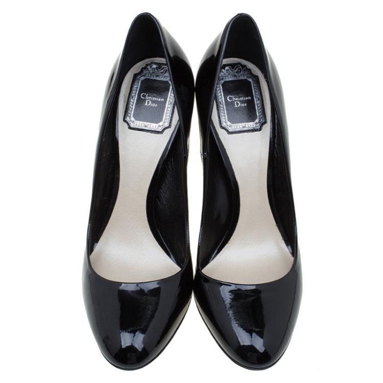 Pre Owned Dior Black Patent Sublime Pumps Size 38.5