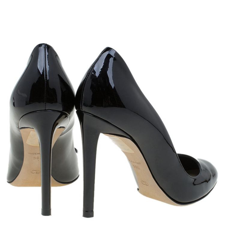 Pre Owned Dior Black Patent Sublime Pumps Size 38.5