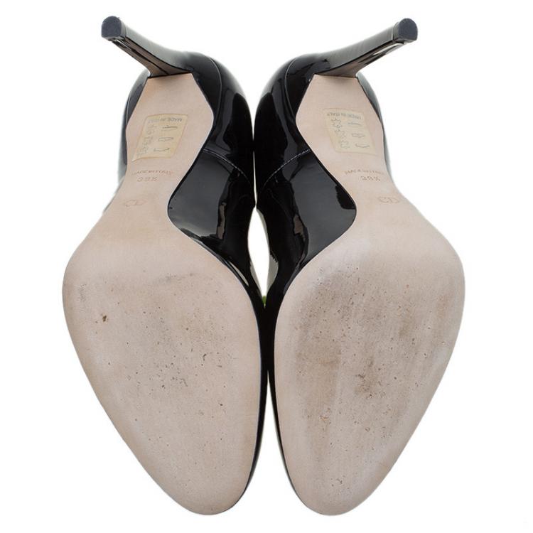 Pre Owned Dior Black Patent Sublime Pumps Size 38.5