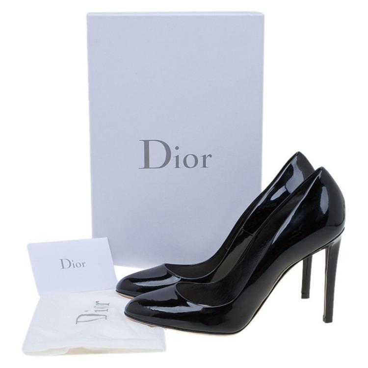 Pre Owned Dior Black Patent Sublime Pumps Size 38.5
