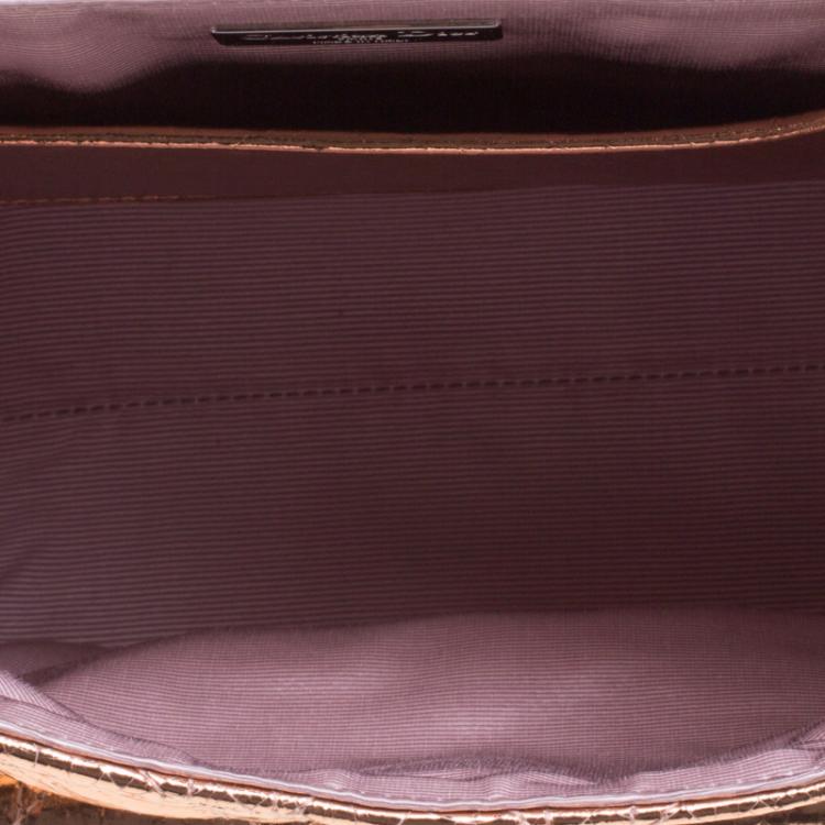 Pre Owned Dior Metallic Bronze Ceramic Effect Leather Stardust Backpack