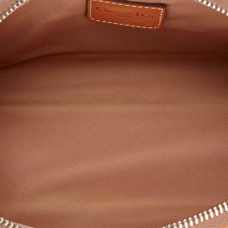 Pre Owned Dior Beige Diorissimo Canvas and Leather Cosmetic Pouch