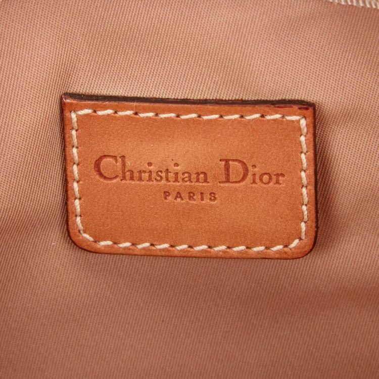 Pre Owned Dior Beige Diorissimo Canvas and Leather Cosmetic Pouch