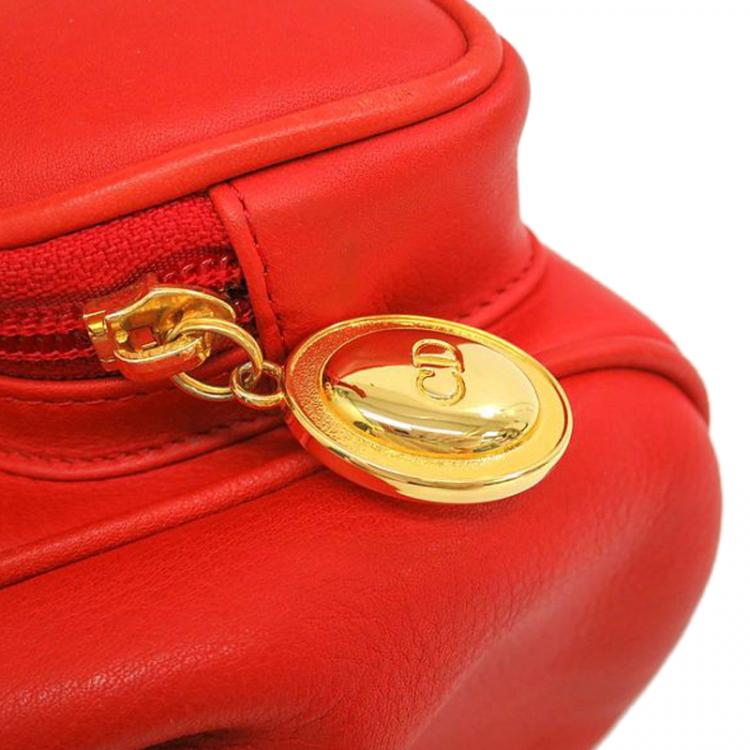 Pre Owned Dior Vermilion Calfskin Leather Backpack