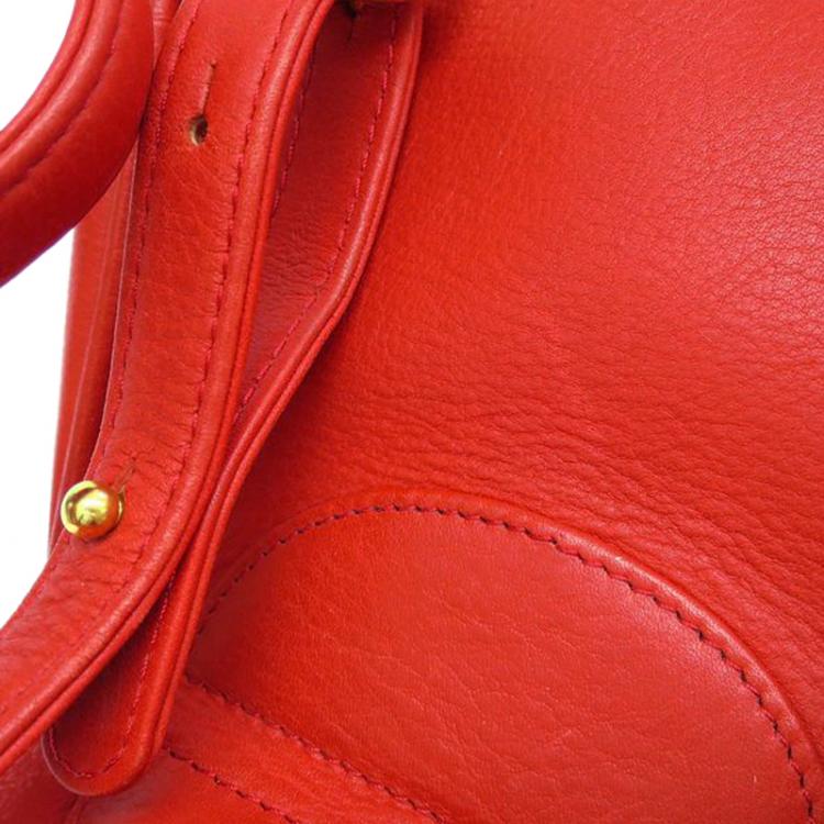 Pre Owned Dior Vermilion Calfskin Leather Backpack