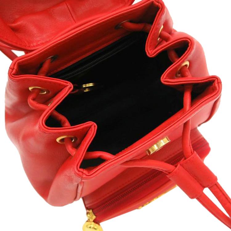 Pre Owned Dior Vermilion Calfskin Leather Backpack