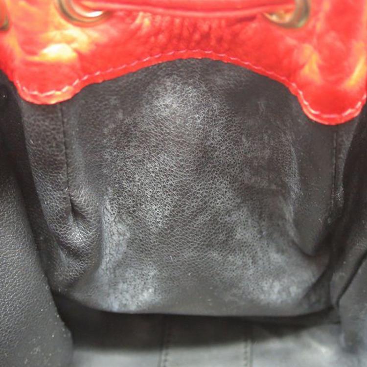 Pre Owned Dior Vermilion Calfskin Leather Backpack