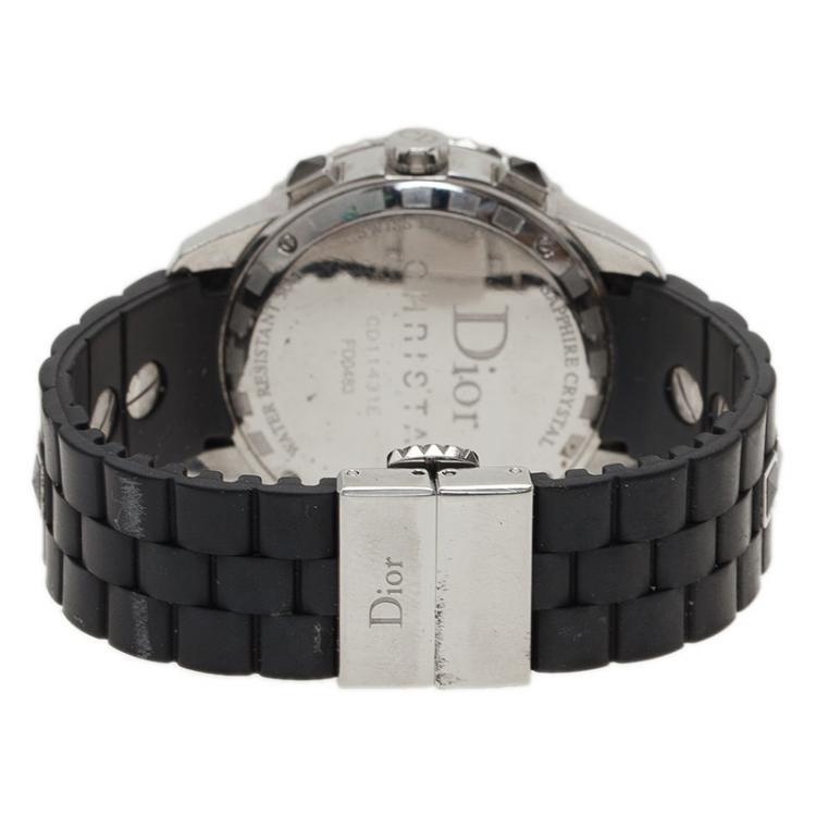 مملوكة مسبقًا Dior Black Stainless Steel Christal Women's Wristwatch 38MM