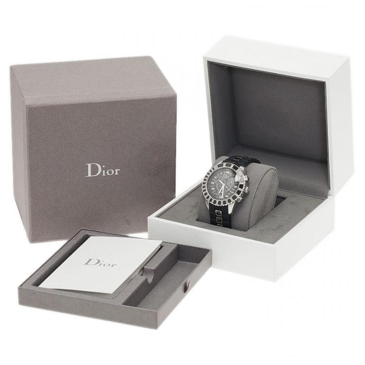 مملوكة مسبقًا Dior Black Stainless Steel Christal Women's Wristwatch 38MM