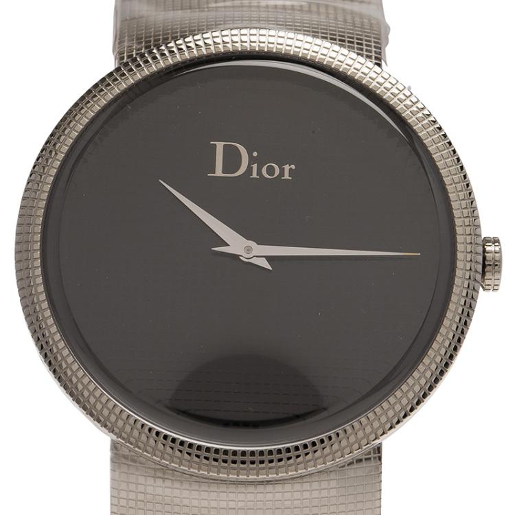 Pre Owned Dior Black Stainless Steel La D De Dior Women's Wristwatch 33MM