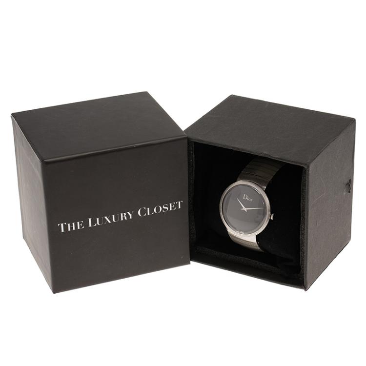 Pre Owned Dior Black Stainless Steel La D De Dior Women's Wristwatch 33MM