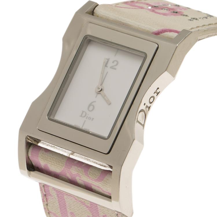 Pre Owned Dior White Stainless Steel Chris 47 Women's Wristwatch 30MM