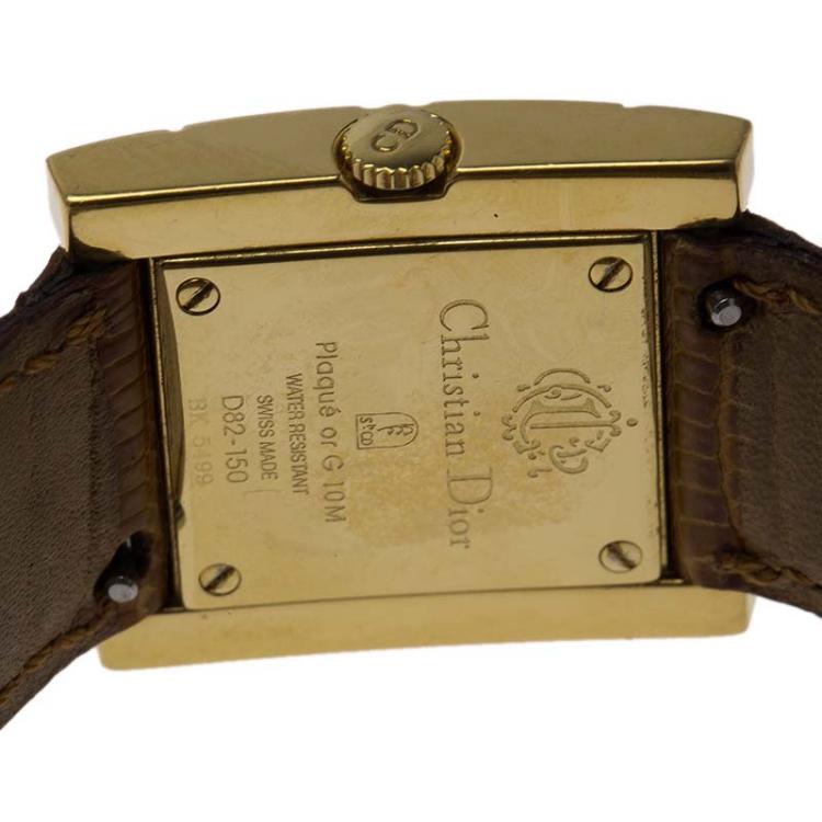Pre Owned Dior Vintage Gold-Plated Stainless Steel D82-150 Women's Wristwatch 24MM