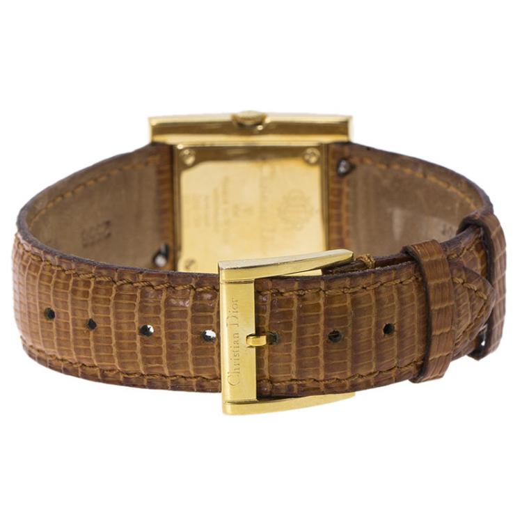 Pre Owned Dior Vintage Gold-Plated Stainless Steel D82-150 Women's Wristwatch 24MM