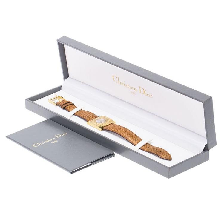 Pre Owned Dior Vintage Gold-Plated Stainless Steel D82-150 Women's Wristwatch 24MM