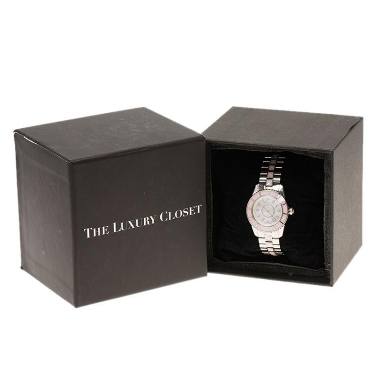 Pre Owned Dior Mother of Pearl Stainless Steel Christal CD112110M002 Women's Wristwatch 28MM