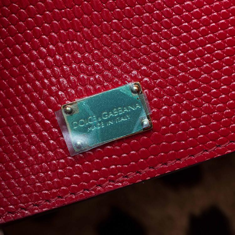 مملوكة مسبقًا Dolce and Gabbana Red Lizard Embossed Leather Small Monica Tote