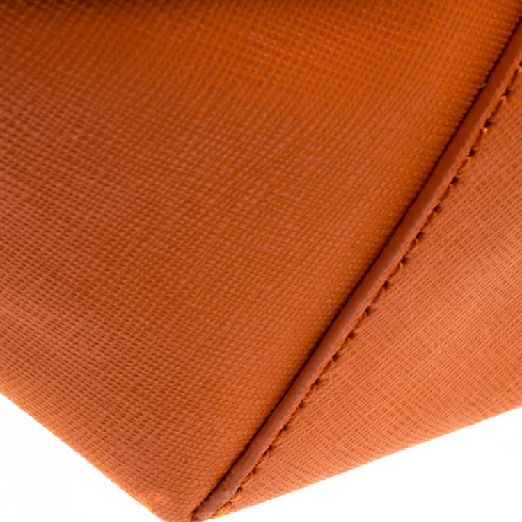 Pre Owned DKNY Orange Leather Large Tote