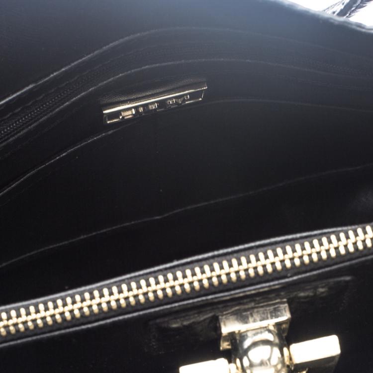 مملوكة مسبقًا DKNY Black Grain Leather Beekman French Tote