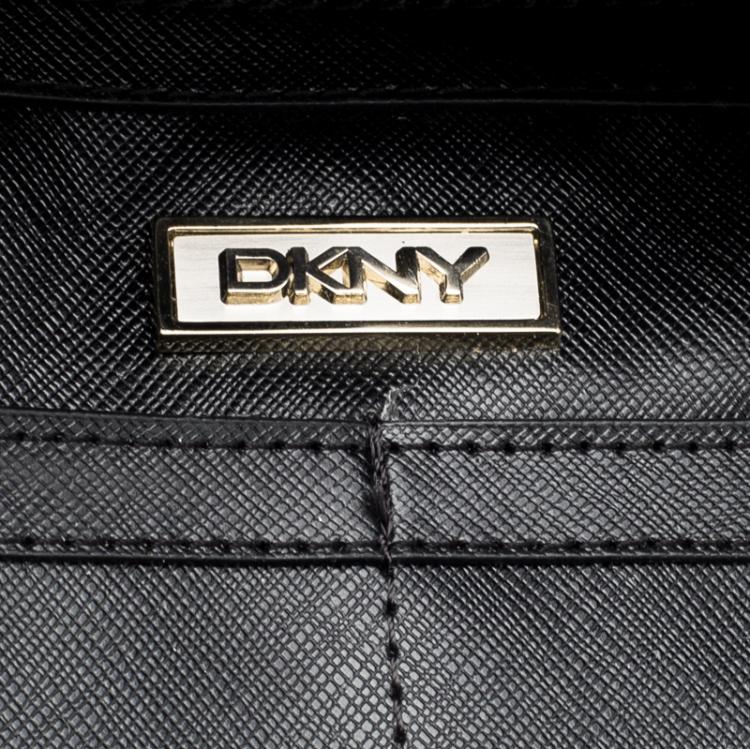 مملوكة مسبقًا DKNY Black Grain Leather Beekman French Tote