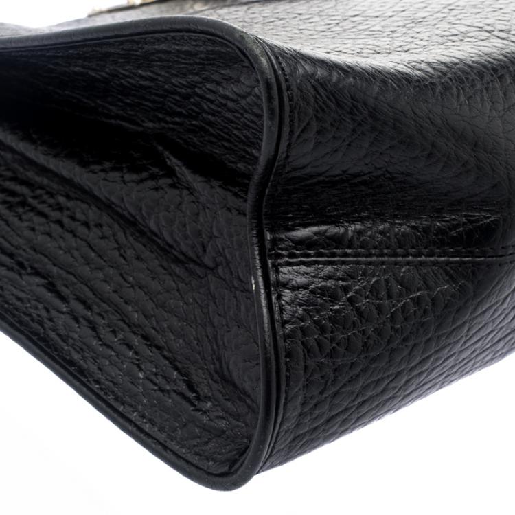 مملوكة مسبقًا DKNY Black Grain Leather Beekman French Tote