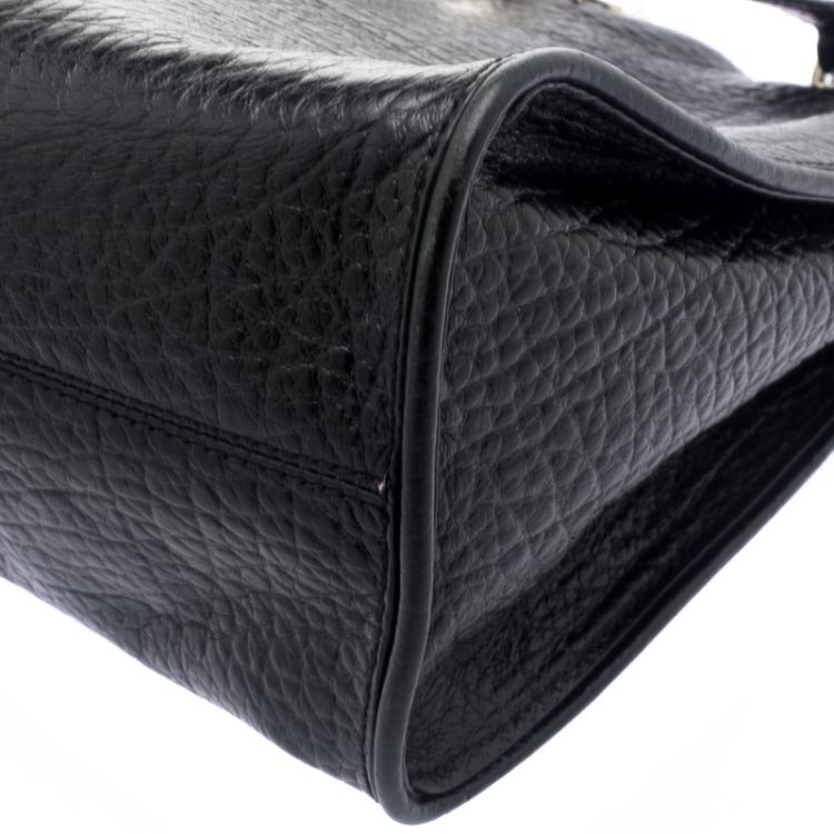مملوكة مسبقًا DKNY Black Grain Leather Beekman French Tote