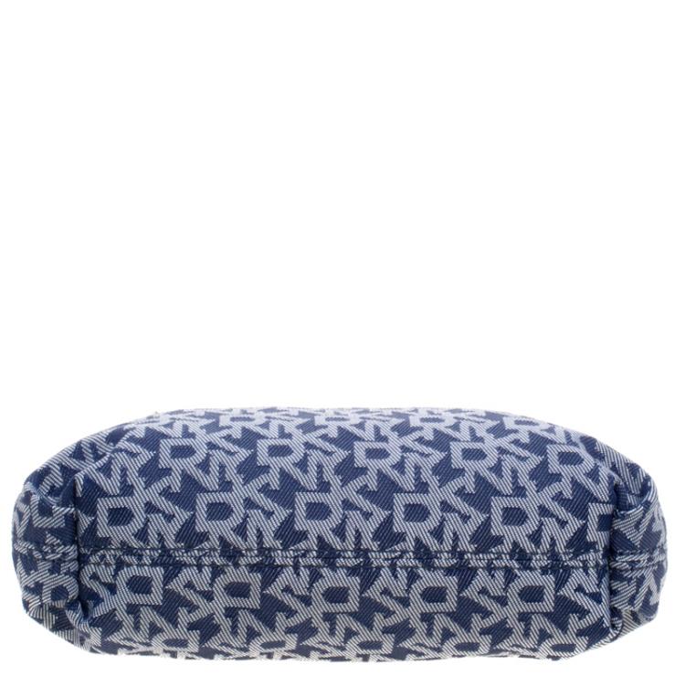 Pre Owned DKNY Blue Fabric Heritage Shoulder Bag