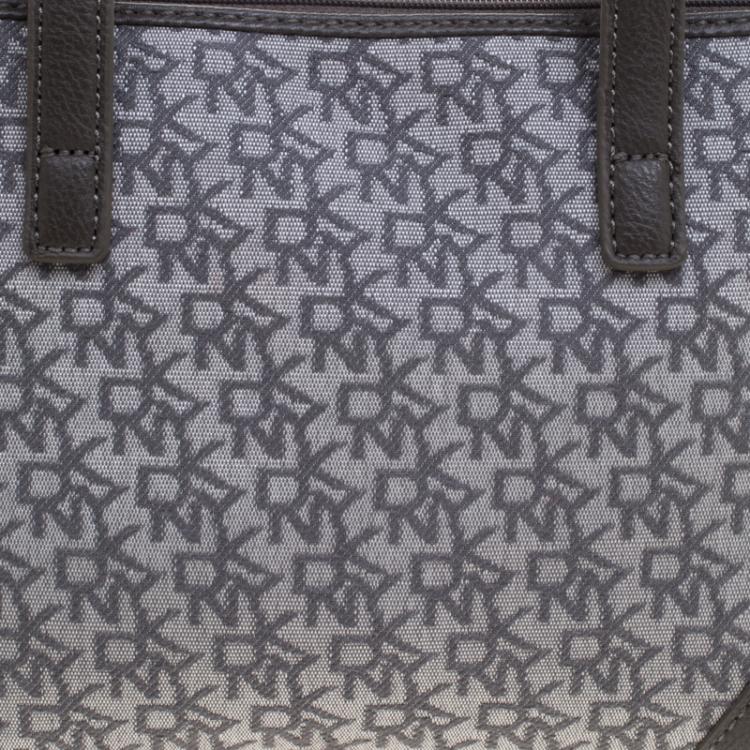 Pre Owned DKNY Grey Monogram Canvas Tote