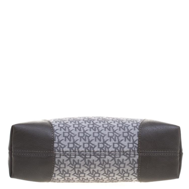 Pre Owned DKNY Grey Monogram Canvas Tote