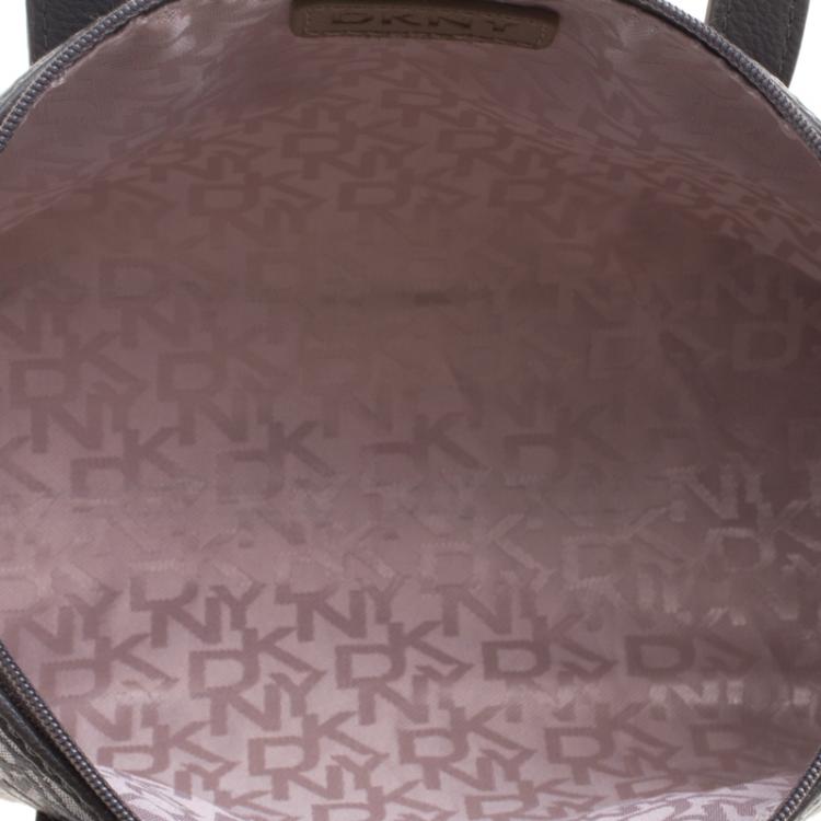 Pre Owned DKNY Grey Monogram Canvas Tote